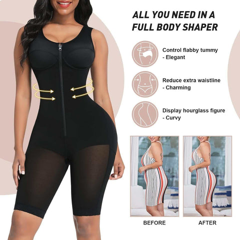 Enhance Your Figure with bodywavebykeyma Tummy Control Post-Surgery Body Shaper! Compression and Butt Lifter Shapewear for a Stunning Look!